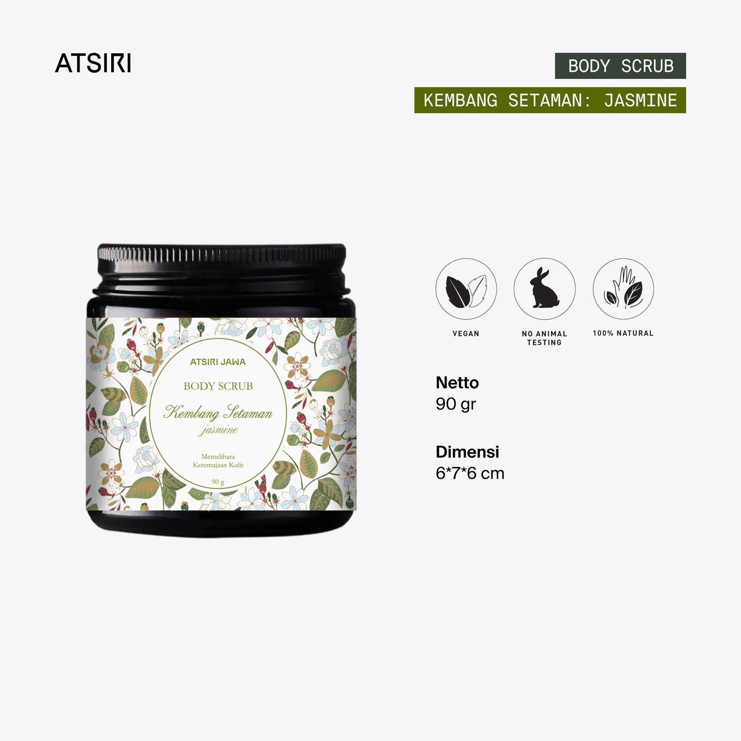 Jasmine Kembang Setaman Body Scrub by Atsiri Jawa