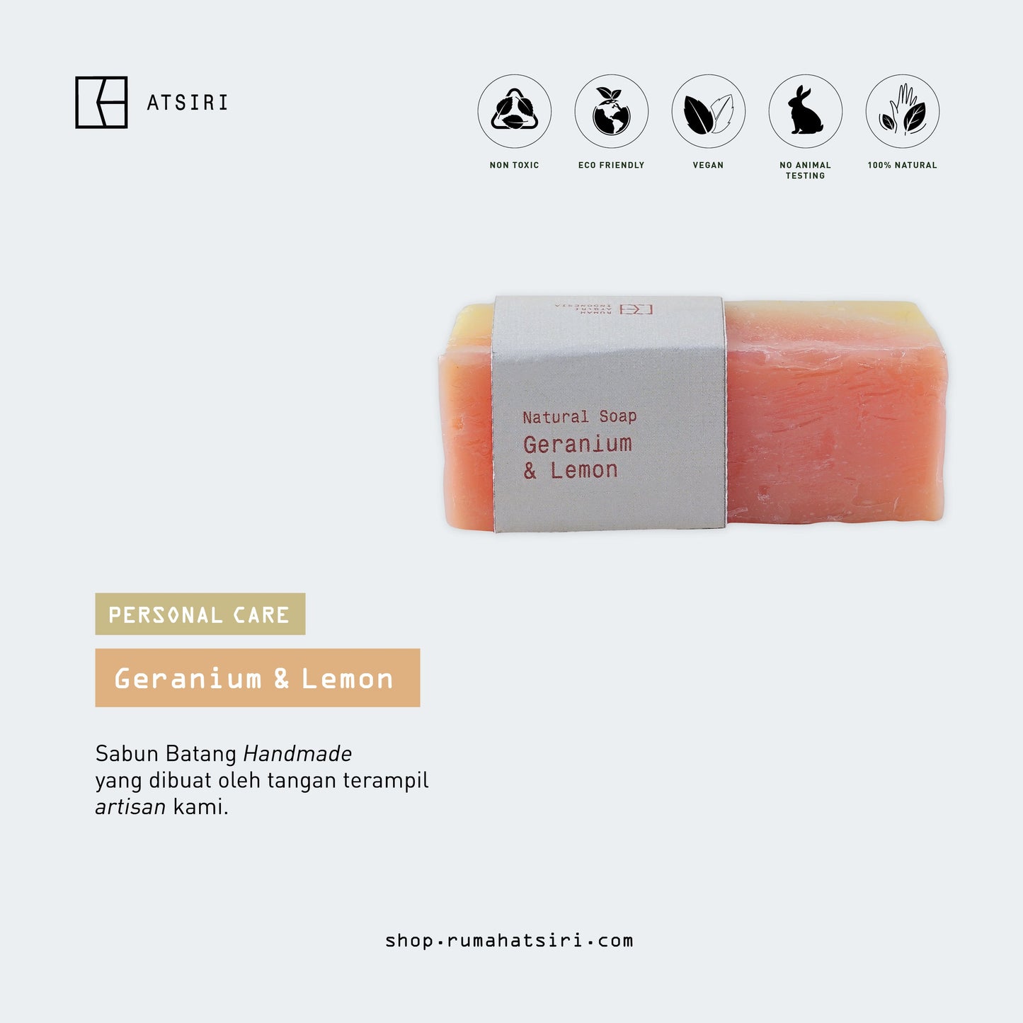 Geranium and Lemon Artisan Hand-made Soap Bar