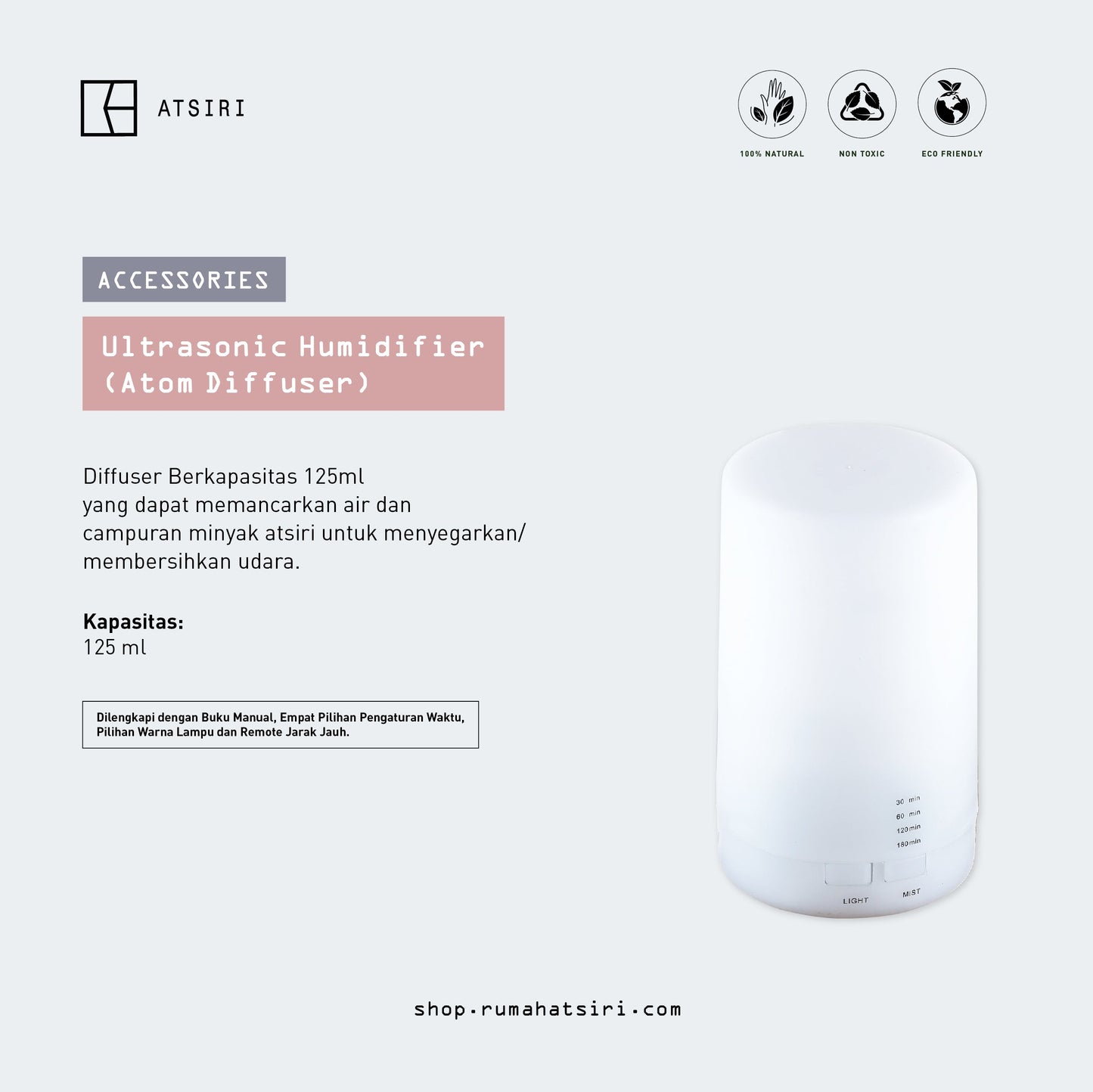 Ultrasonic Humidifier (Atom Diffuser)