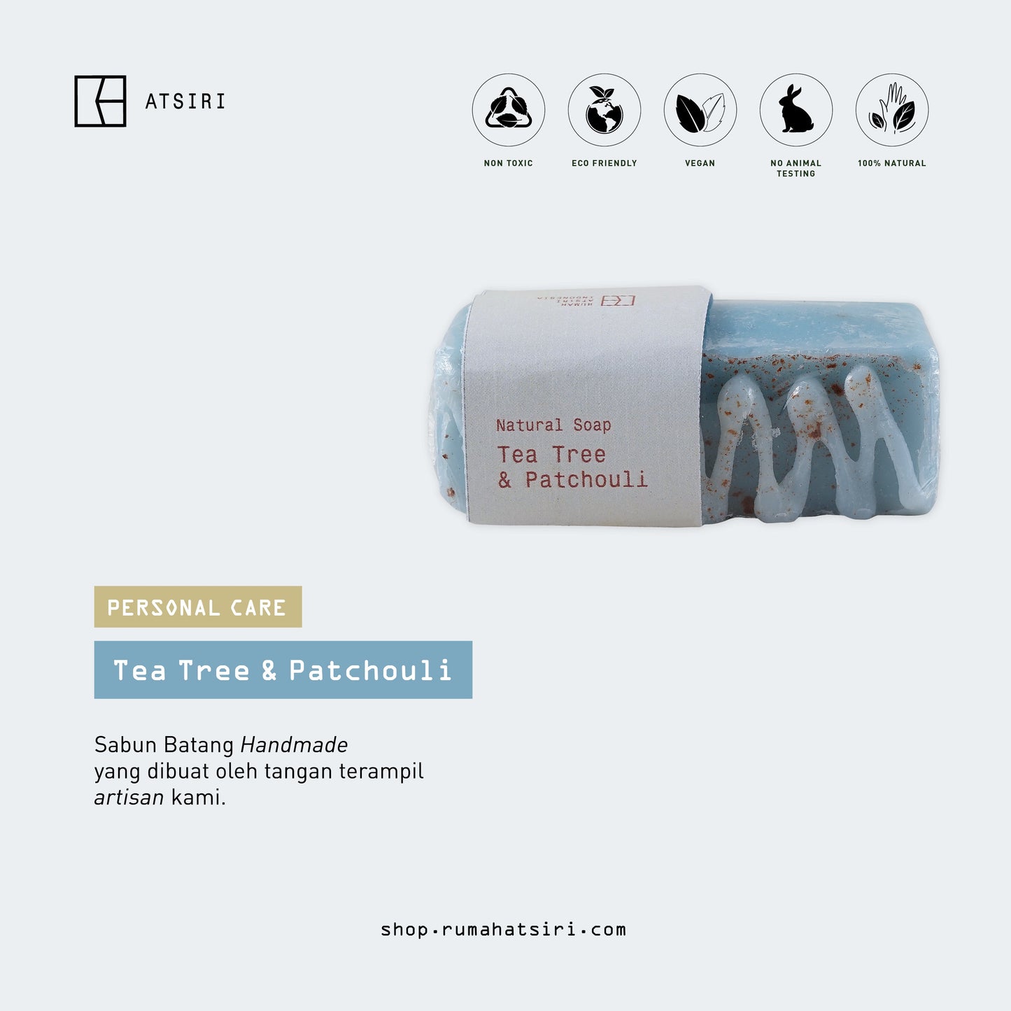 Tea Tree and Patchouli Artisan Hand-made Soap Bar