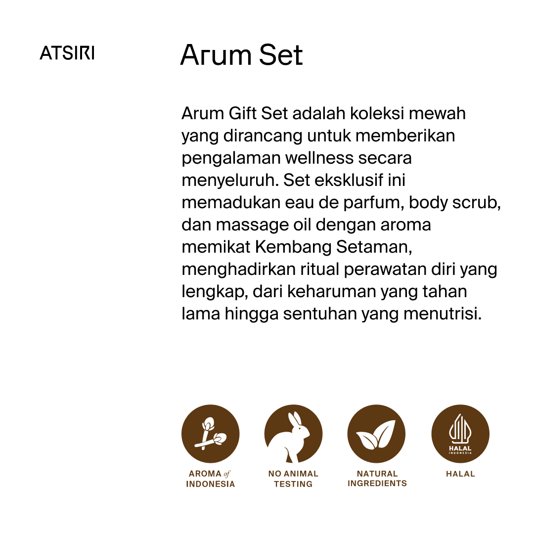 ATSIRI Arum Gift Set 3in1 Body Scrub Massage Oil Parfum