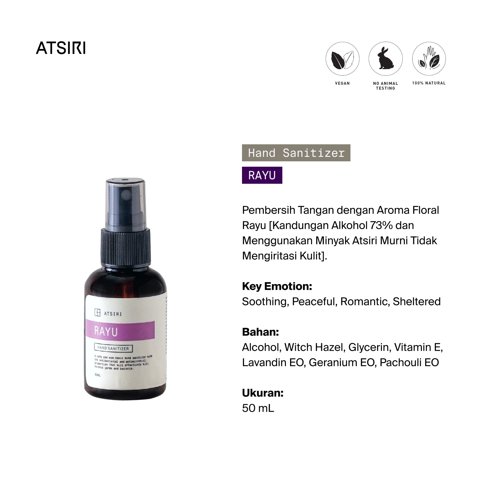 Rayu Hand Sanitizer by Rumah Atsiri