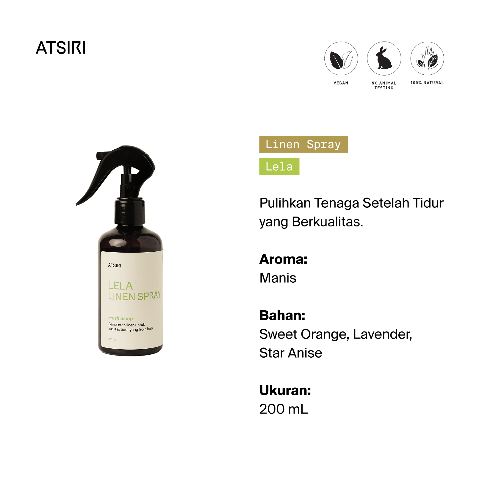 Lela Linen Spray dari Rumah Atsiri
