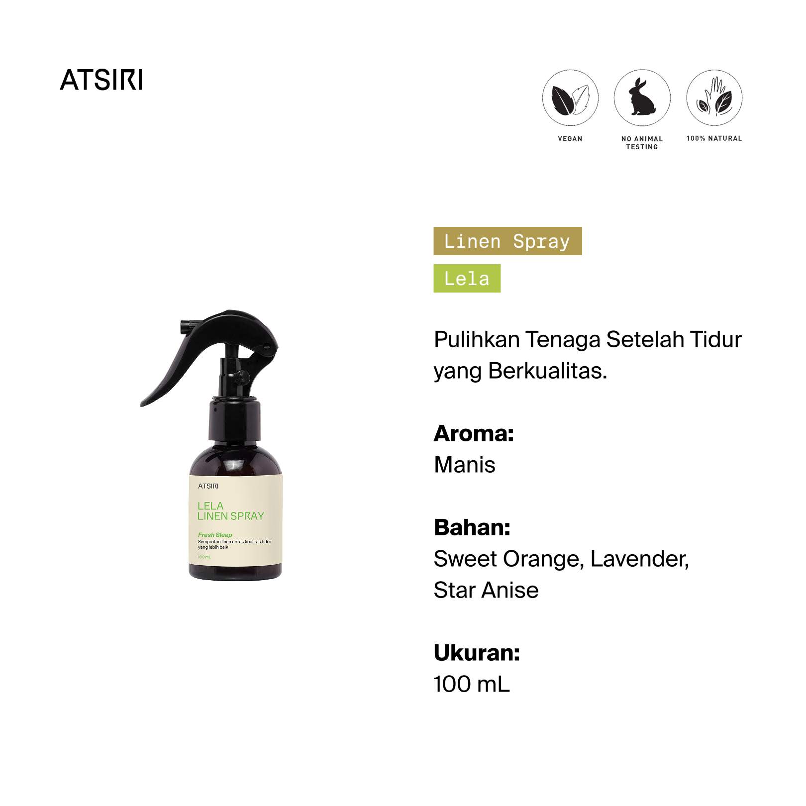 Lela Linen Spray dari Rumah Atsiri