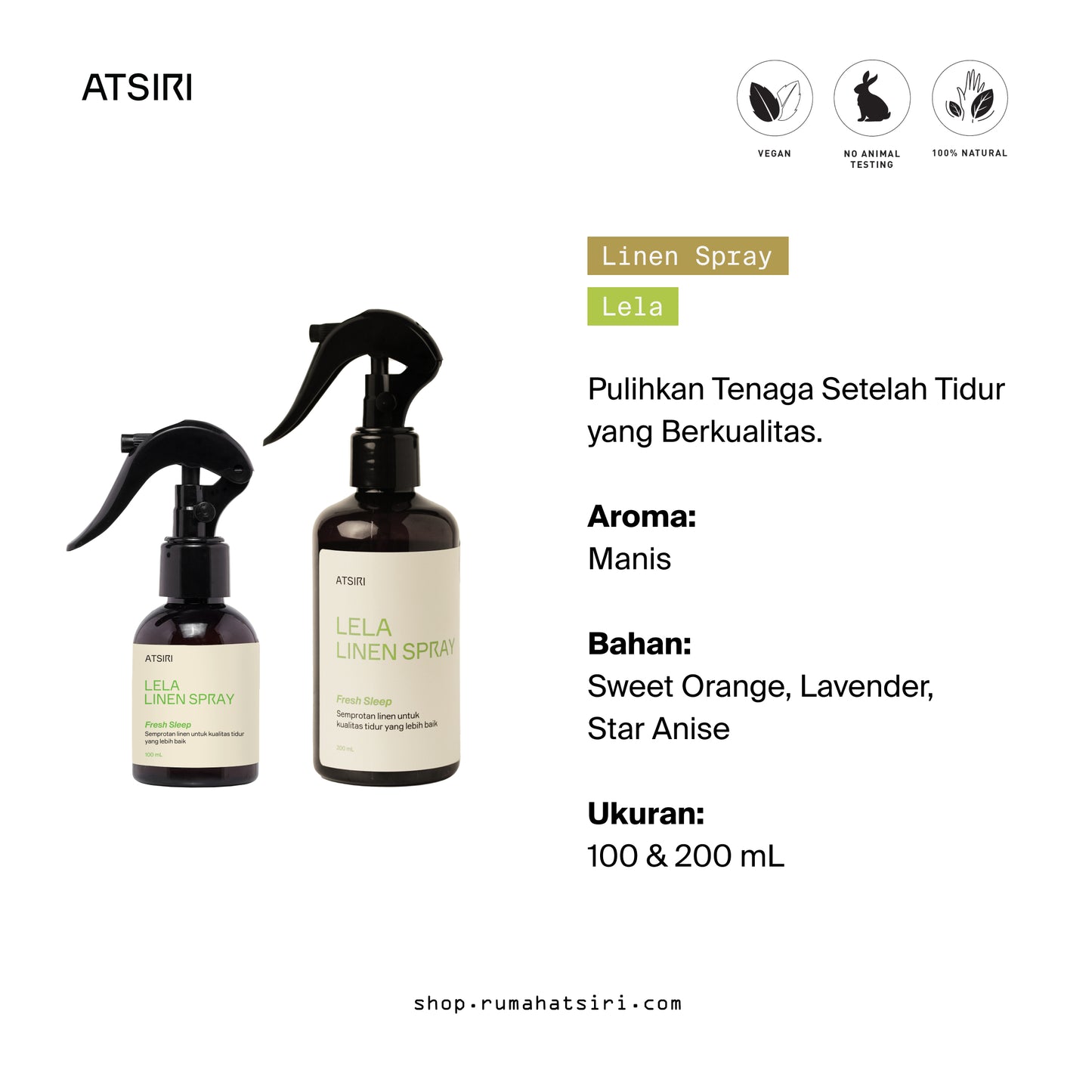 Lela Linen Spray by Rumah Atsiri
