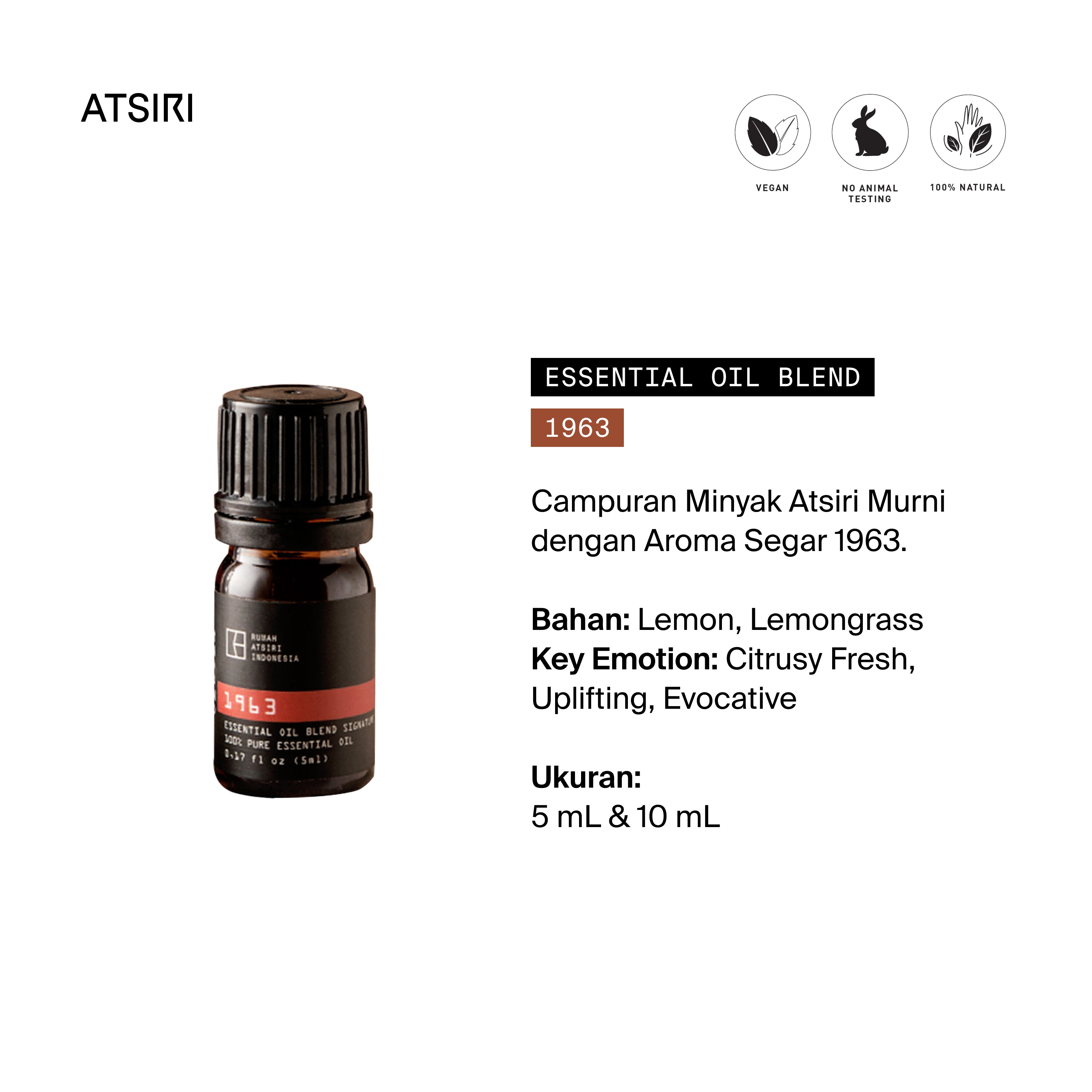 1963 Signature Essential Oil Blend by Rumah Atsiri