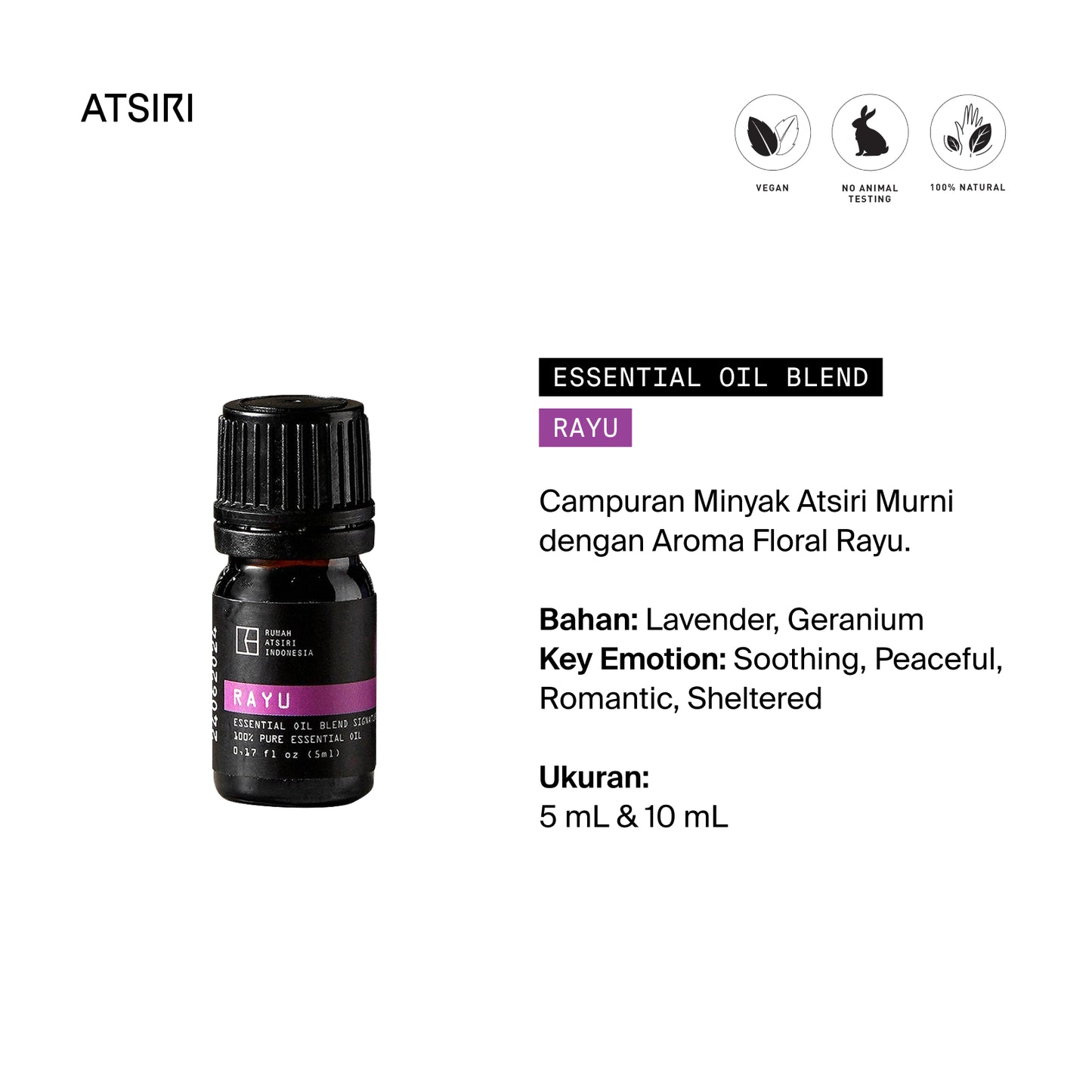 Rayu Signature Essential Oil Blend by Rumah Atsiri