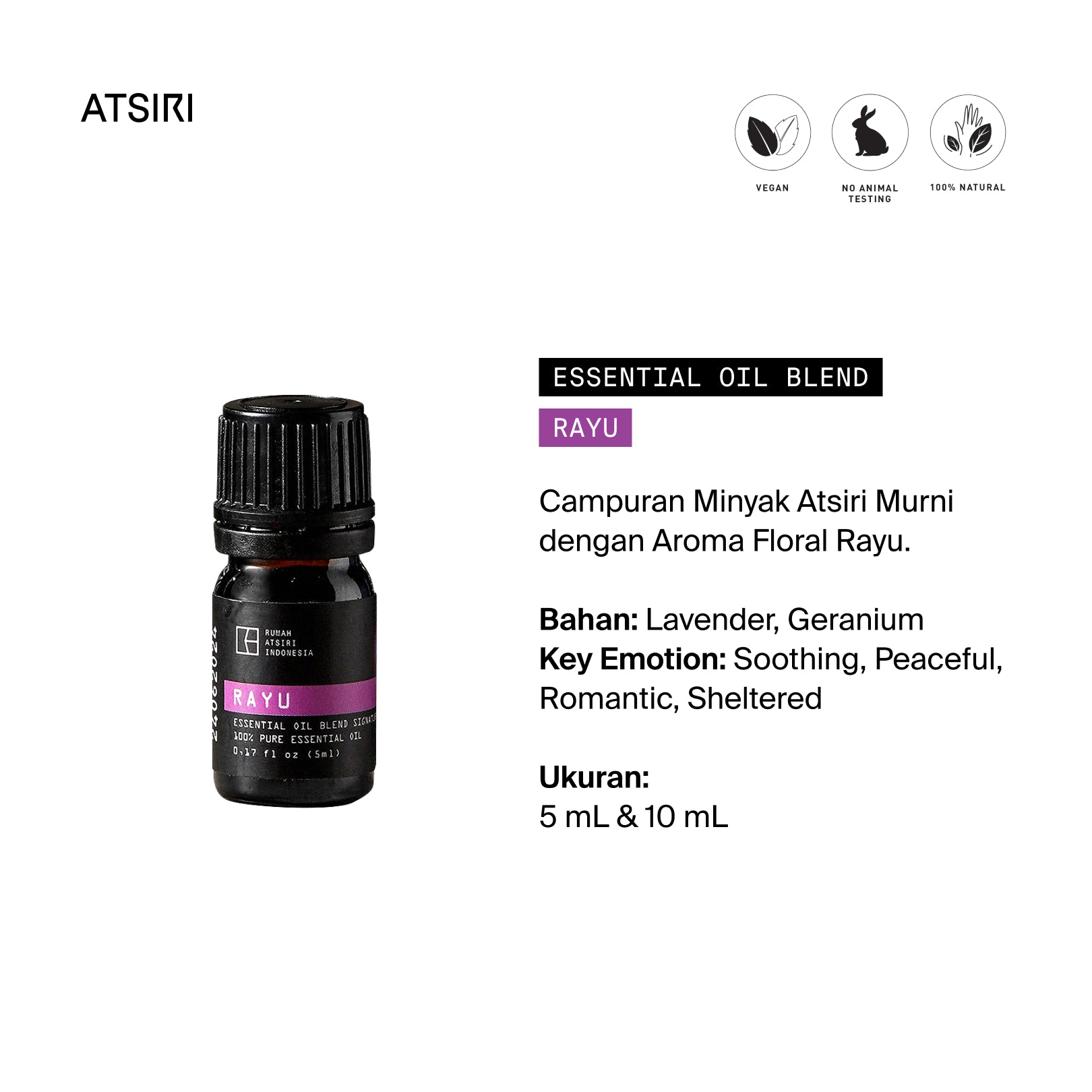 Rayu Signature Essential Oil Blend by Rumah Atsiri