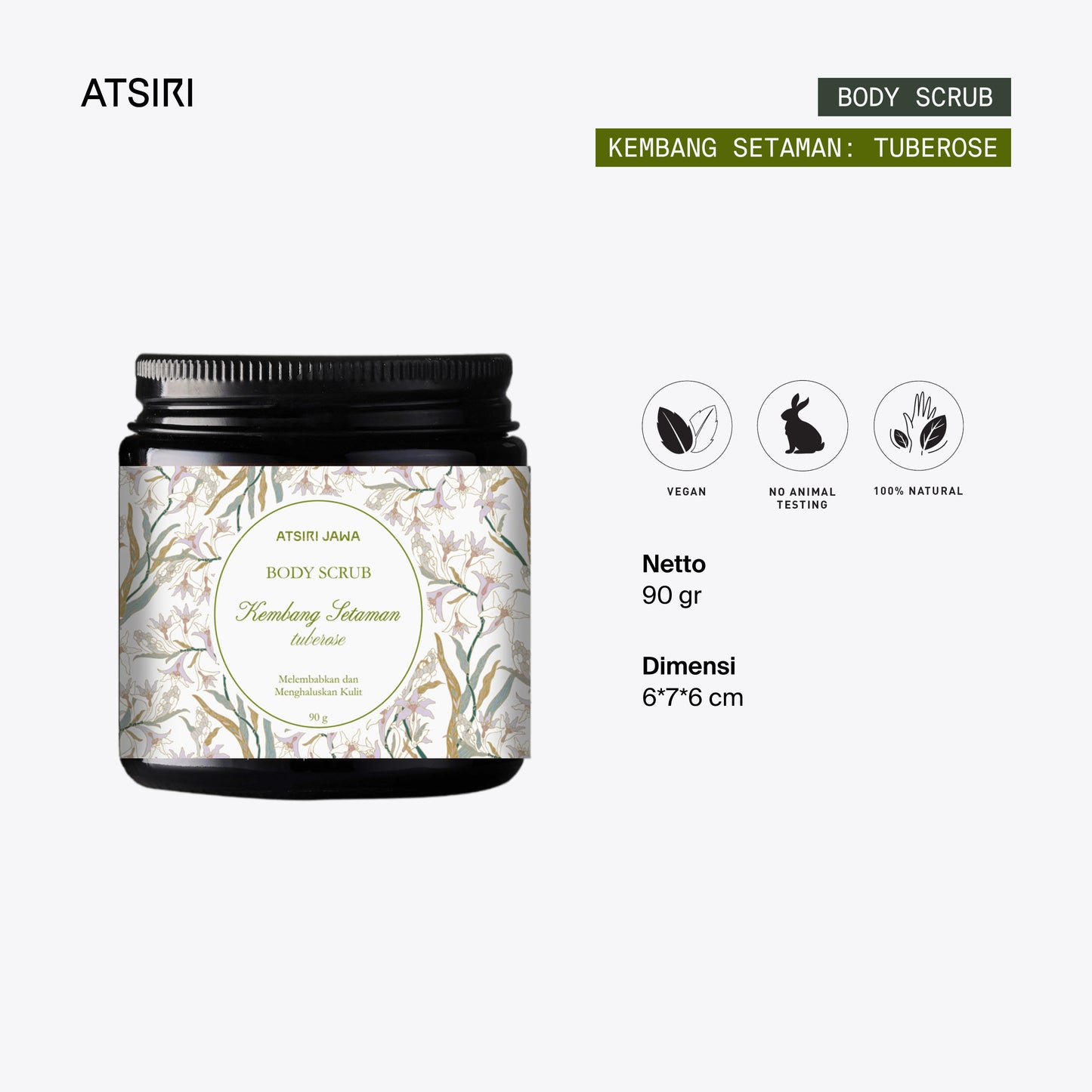 Tuberose Kembang Setaman Body Scrub by Atsiri Jawa