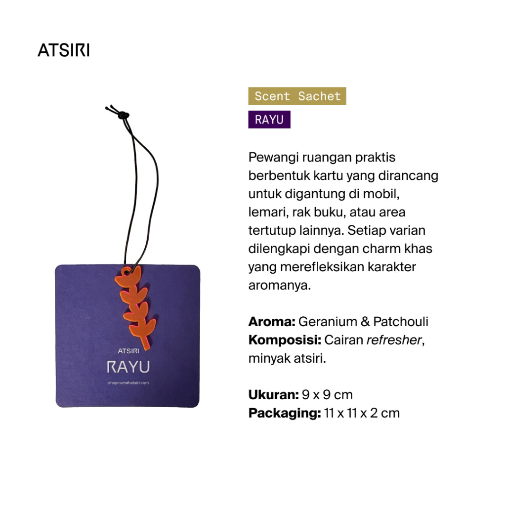 Rumah Atsiri Scent Tag Pengharum Mobil dan Lemari