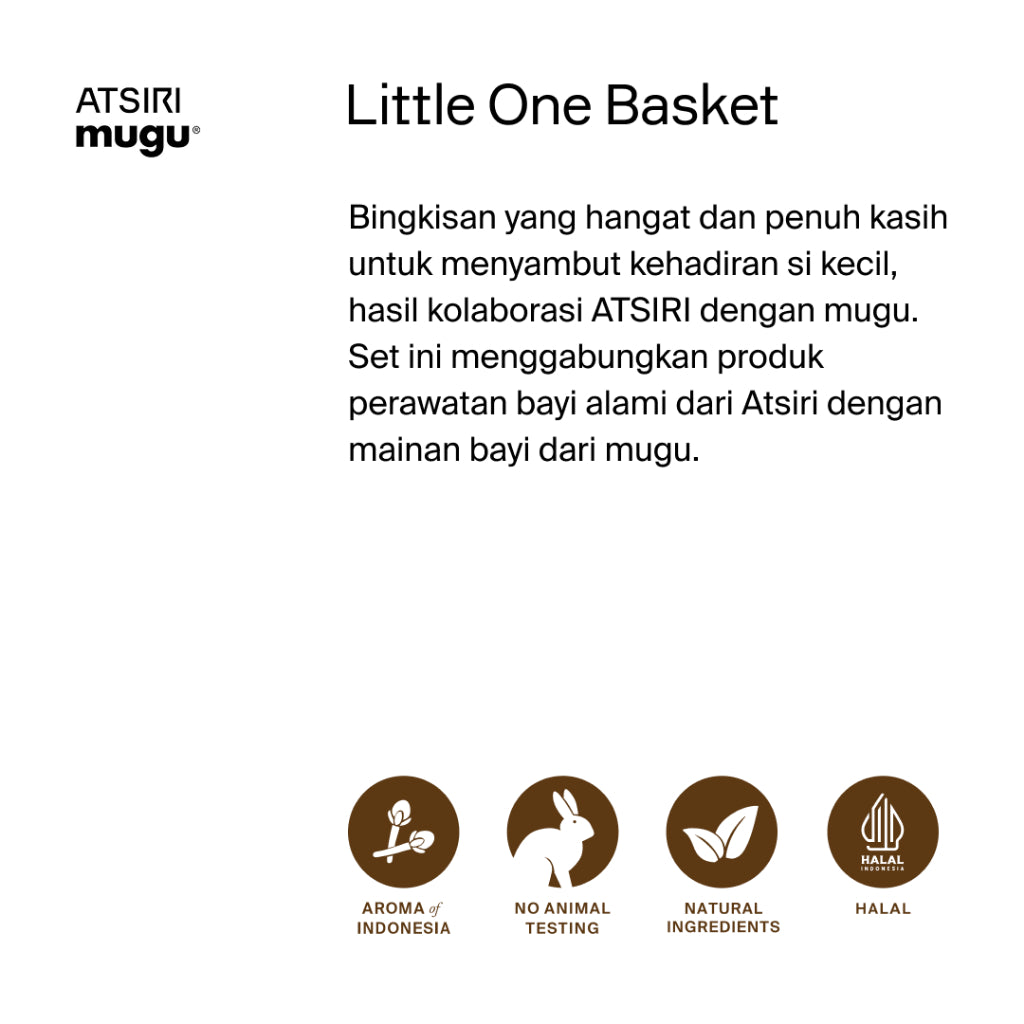 ATSIRI X MOOIMOM Little One Basket Hampers Set Minyak Telon Dan Mainan Anak